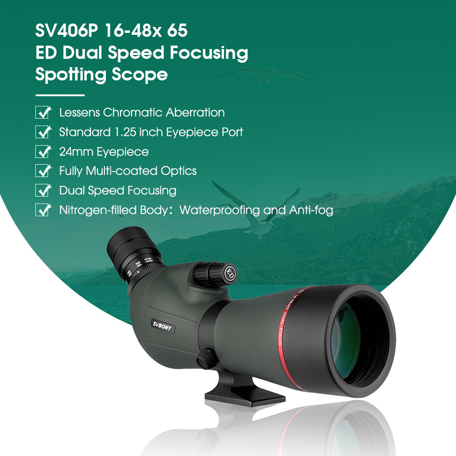 SV406P 16-48x65 ED Dual Speed Focusing Spotting Scope